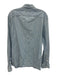 Polo Size L Light Wash Cotton Solid Button Up Front Pockets Long Sleeve Shirt Light Wash / L