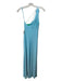 Cache Size 4 Aqua Blue Polyester One Shoulder Pearl Detail Side Zip Strappy Gown Aqua Blue / 4