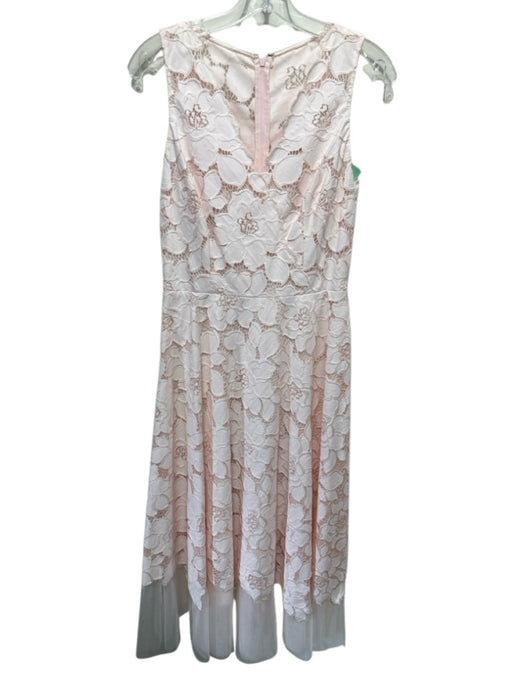 Rickie Freeman for Teri Jon Size 4 Pink Nylon & Polyester Mesh Floral Maxi Dress Pink / 4