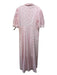 India Amory Size L Pink & White Cotton Blend Button Up Maxi Collar Dress Pink & White / L