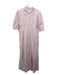 India Amory Size L Pink & White Cotton Blend Button Up Maxi Collar Dress Pink & White / L