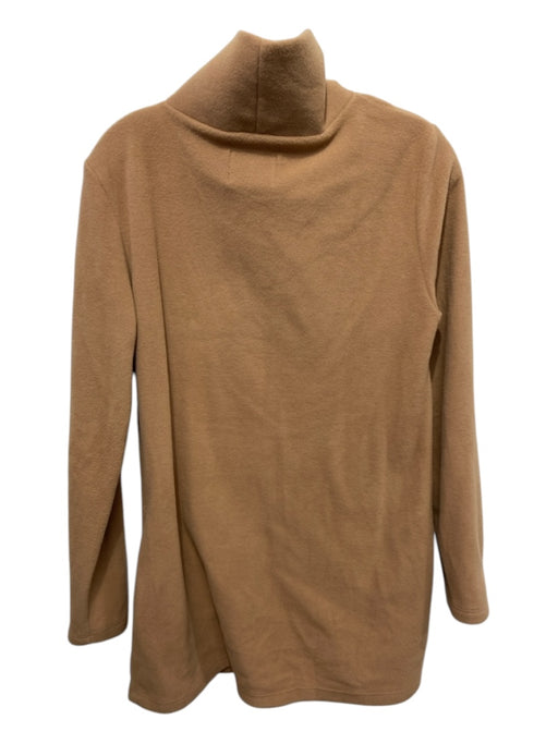 Dudley Stephens Size L Tan Brown Polyester Fleece Turtleneck Long Sleeve Top Tan Brown / L