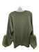 Saks Fifth Ave Size L Olive Green Viscose & Polyester Crew Neck Faux Fur Sweater Olive Green / L