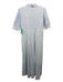 India Amory Size L Blue & White Cotton Blend Button Up Maxi Collar Dress Blue & White / L