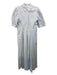 India Amory Size L Blue & White Cotton Blend Button Up Maxi Collar Dress Blue & White / L