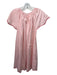 Lake Size M Pink Cotton Cap Sleeve Pleat Detail Back Keyhole Knee length Dress Pink / M