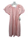 Lake Size M Pink Cotton Cap Sleeve Pleat Detail Back Keyhole Knee length Dress Pink / M