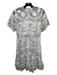 Shoshanna Size 2 White Nylon & Polyester Embroidered Half Bell Sleeve Dress White / 2