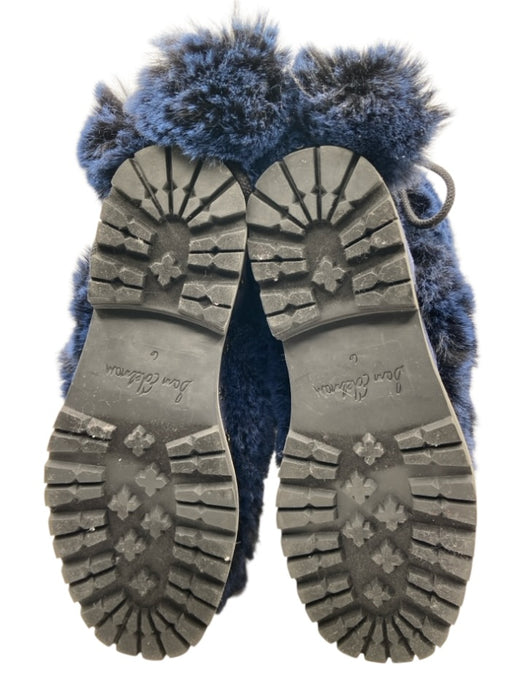 Sam Edelman Shoe Size 6 Blue & Tan Faux Fur Faux Leather Lug sole Booties Blue & Tan / 6