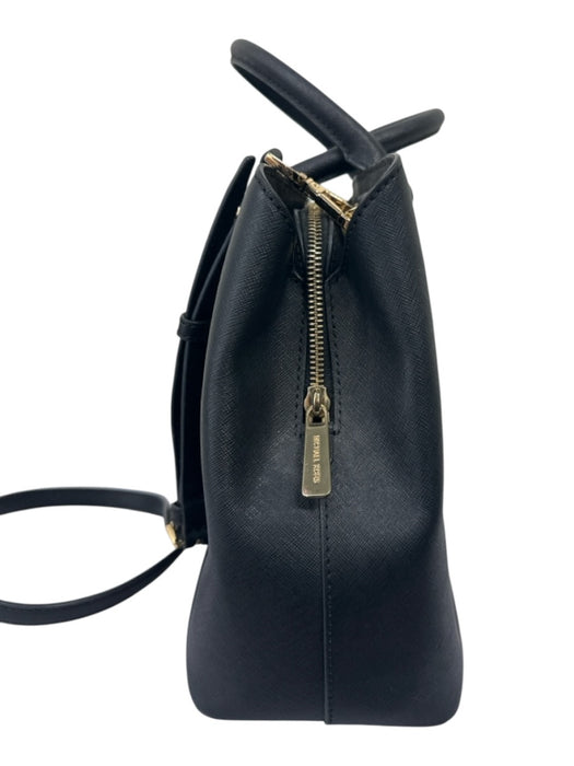 Michael Kors Black Leather Zip Close Hand & Crossbody Bag Black