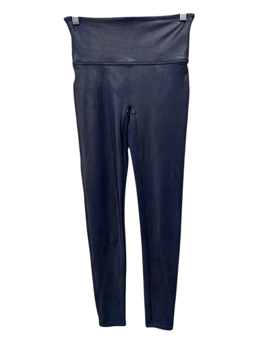 Spanx Size M Navy Synthetic Coated Elastic Waist Athletic Leggings Navy / M