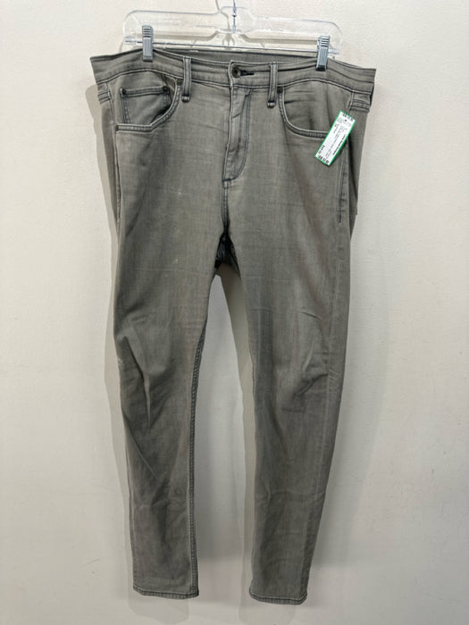 Rag & Bone Size 34 Gray Cotton Blend Solid Slim Jean Men's Pants