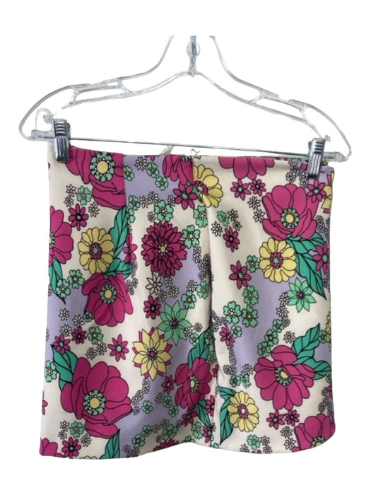 Zara Size M Pink & Multi Polyester Blend Spaghetti Strap Floral Print Mini Skirt Pink & Multi / M