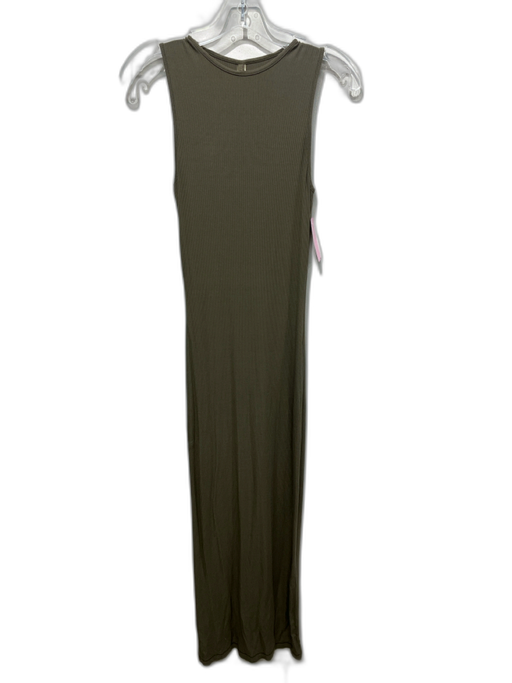 SKIMS Size M Olive Green Modal Blend Ribbed Knit bodycon Sleeveless Maxi Dress Olive Green / M