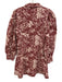 Hyacinth House Size M Red & White Cotton Floral Long Sleeve Collar Dress Red & White / M