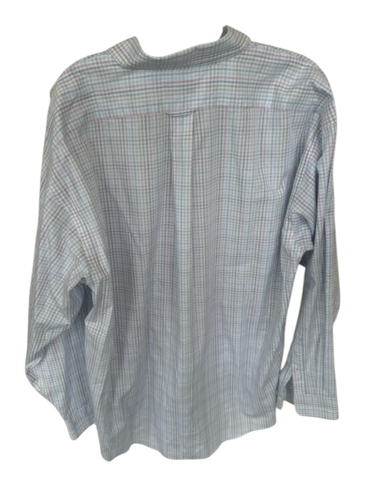 Dick Ferguson's Size XL Blue & White Plaid Collar Long Sleeve Men's Shirt Blue & White / XL