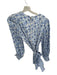 Alice + Olivia Size 6 Blue & White Viscose Blend Long Sleeve Tie Waist Dress Blue & White / 6