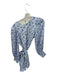Alice + Olivia Size 6 Blue & White Viscose Blend Long Sleeve Tie Waist Dress Blue & White / 6