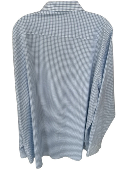 Peter Millar Size XXL White & Blue button up Plaid Men's Shirt White & Blue / XXL