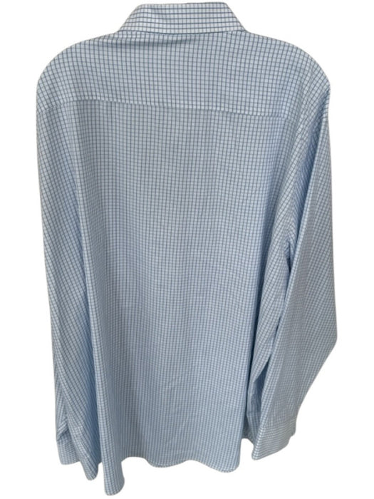 Peter Millar Size XXL White & Blue button up Plaid Men's Shirt White & Blue / XXL