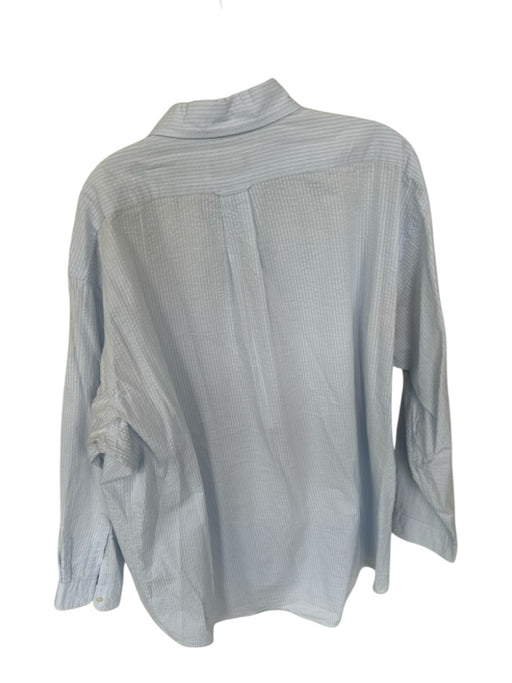 Dick Ferguson's Size XL Blue & White Stripes Collar Long Sleeve Men's Shirt Blue & White / XL