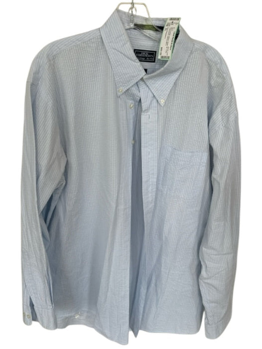 Dick Ferguson's Size XL Blue & White Stripes Collar Long Sleeve Men's Shirt Blue & White / XL