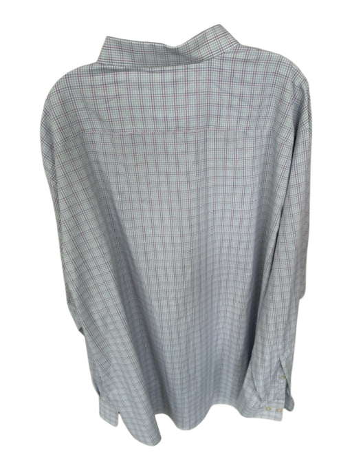 Peter Millar Size XXL Pink & Blue button up Plaid Men's Shirt Pink & Blue / XXL