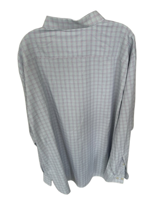 Peter Millar Size XXL Pink & Blue button up Plaid Men's Shirt Pink & Blue / XXL