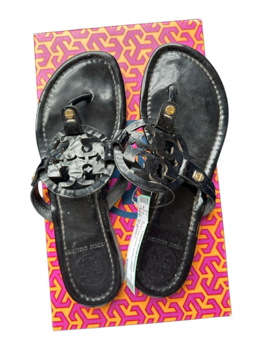 Tory Burch Shoe Size 6.5 Black Gold Buckel Sandal Shoes Black / 6.5