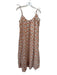 J. Crew Size S Orange & Green Ramie Tie Straps Botanical Lined Maxi Dress Orange & Green / S