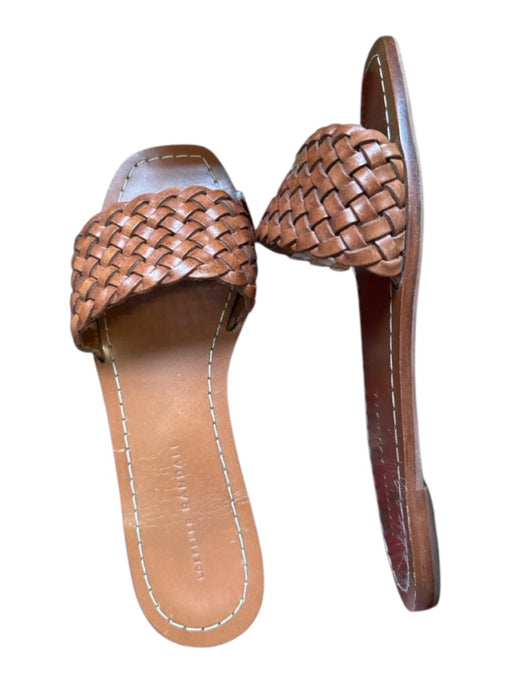 Loeffler Randall Shoe Size 7 Brown Leather Braided Square Toe Mule Sandals Brown / 7