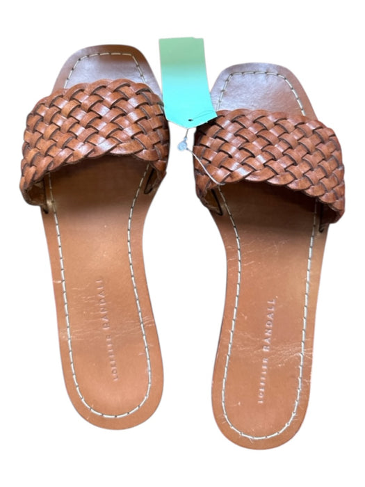 Loeffler Randall Shoe Size 7 Brown Leather Braided Square Toe Mule Sandals Brown / 7
