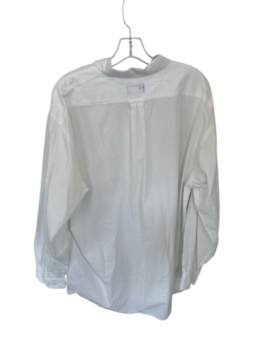 Dick Ferguson's Size XL White Cotton Lines Button Down Men's Shirt White / XL