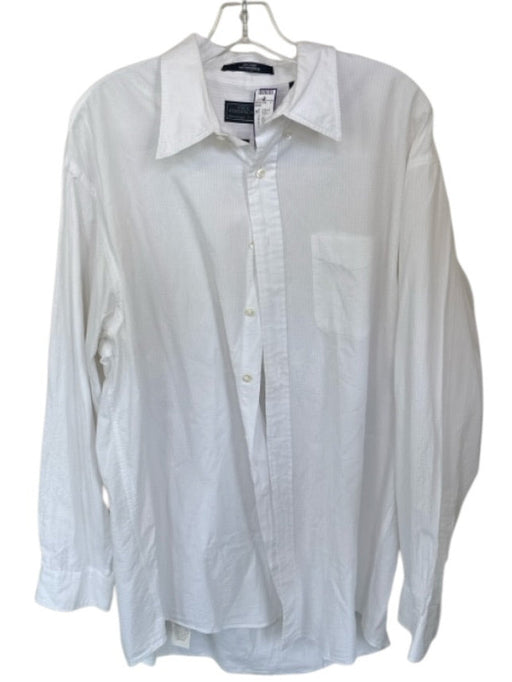 Dick Ferguson's Size XL White Cotton Lines Button Down Men's Shirt White / XL