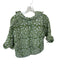 Saule Parc Size S Green & White Cotton Short Sleeve Botanical Button Down Top Green & White / S