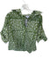 Saule Parc Size S Green & White Cotton Short Sleeve Botanical Button Down Top Green & White / S