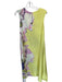Misa Size S Yellow & Multi Polyester Cap Sleeve Swirls Flower Maxi Dress Yellow & Multi / S