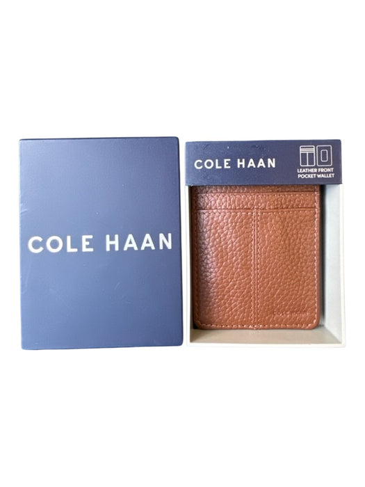 Cole Haan New In Box Brown Leather Pebbled Card Holder Men's Wallet Brown