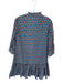 Elizabeth James the Label Size M Blue & Rust Cotton Long Sleeve V Neck Dress Blue & Rust / M