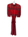 Hunter Bell Size 6 Red & Navy Long Balloon Sleeve Print Collar Maxi Dress Red & Navy / 6