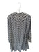 Tory Burch Size 4 Navy & white Silk Long Sleeve Abstract Pleat Detail Dress Navy & white / 4