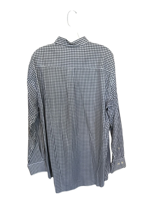 Peter Millar Size XL White & Black Cotton Grid Button Down Men's Shirt White & Black / XL