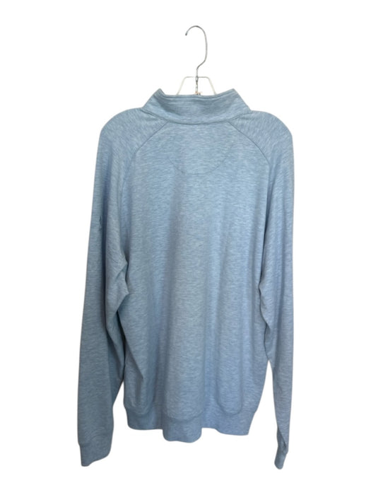 F&G Tech Light blue Polyester Blend Heathered Half Zip Golf Men's Pullover Light blue / XL