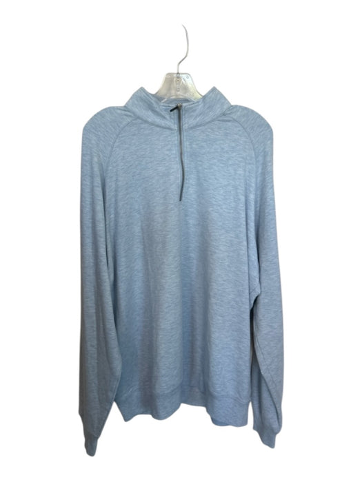 F&G Tech Light blue Polyester Blend Heathered Half Zip Golf Men's Pullover Light blue / XL