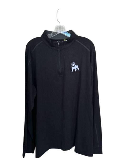 Tasc NWT Black & White Polyester UGA Half Zip Athletic Men's Pullover Black & White / XXL