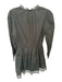 Ulla Johnson Size 6 Black Cotton Long Balloon Sleeve Lace Trim Knee length Dress Black / 6