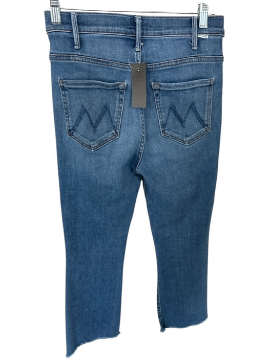 Mother Size 27 Med Light Wash Cotton Blend High Waist Bootcut Raw Hem Jeans Med Light Wash / 27