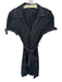 BCBGMAXAZRIA Size S Black & Tan Cotton Blend Short Sleeve Stitching Detail Dress Black & Tan / S