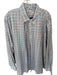 Peter Millar Size XXL Navy & Mauve Cotton Blend Grid Button Down Men's Shirt Navy & Mauve / XXL