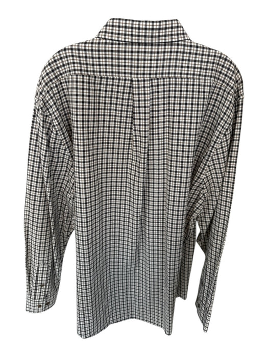 Tom Beckbe Size XXL Brown & White Cotton Grid Button Down Men's Shirt Brown & White / XXL